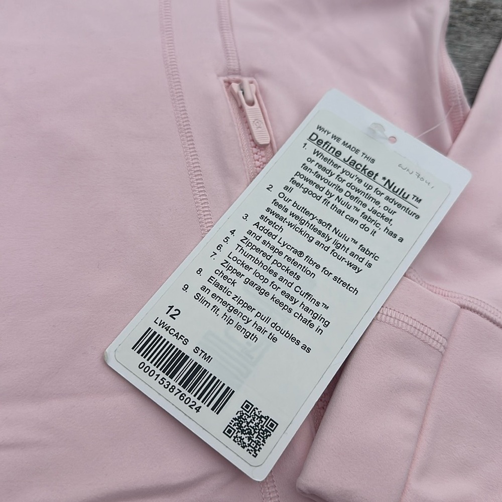 Lululemon Define Jacket Nulu size 12 Strawberry Milkshake  🍓 NWT RARE - Picture 3 of 8